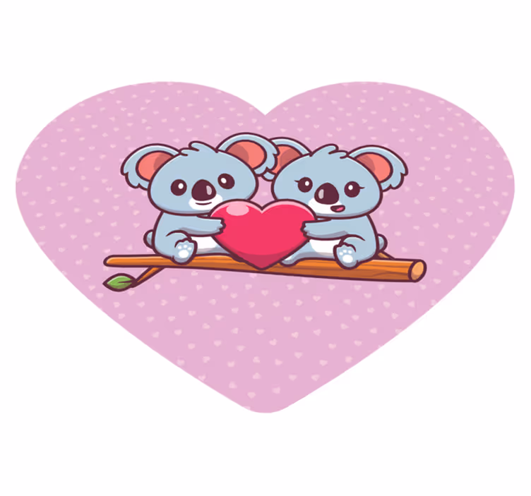 CUTE KOALAS LOVINGLY HUGGING kids vinyl rug - TenStickers