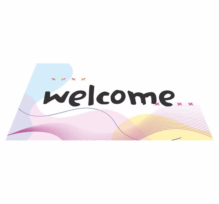 Modern abstract welcome entrance hall vinyl rug - TenStickers