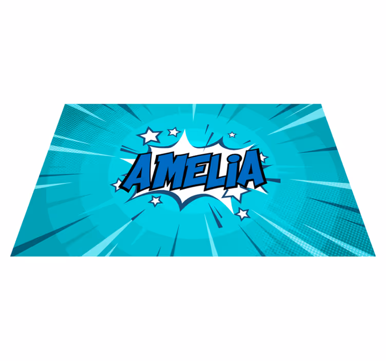 Comic style name teenage bedroom vinyl rug - TenStickers
