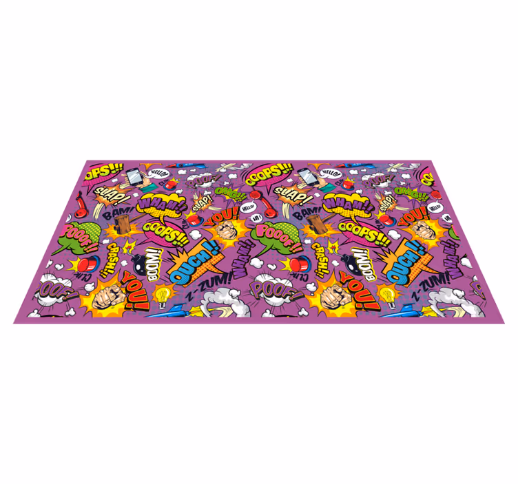 Comic colorful elements bedroom rug - TenStickers