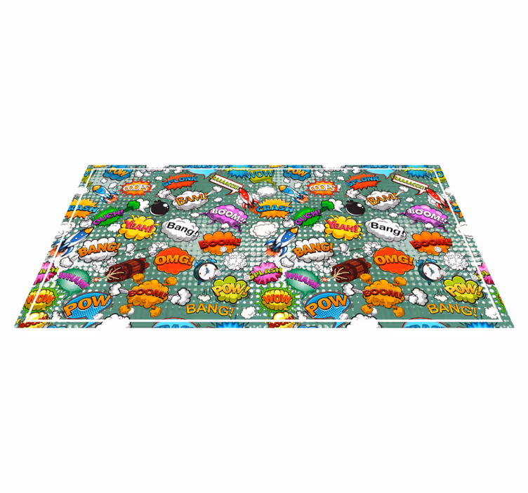 Comic audio effects teenage bedroom vinyl rug - TenStickers