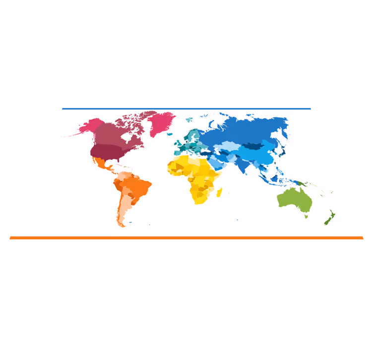 World Map Hues world map vinyl rug - TenStickers