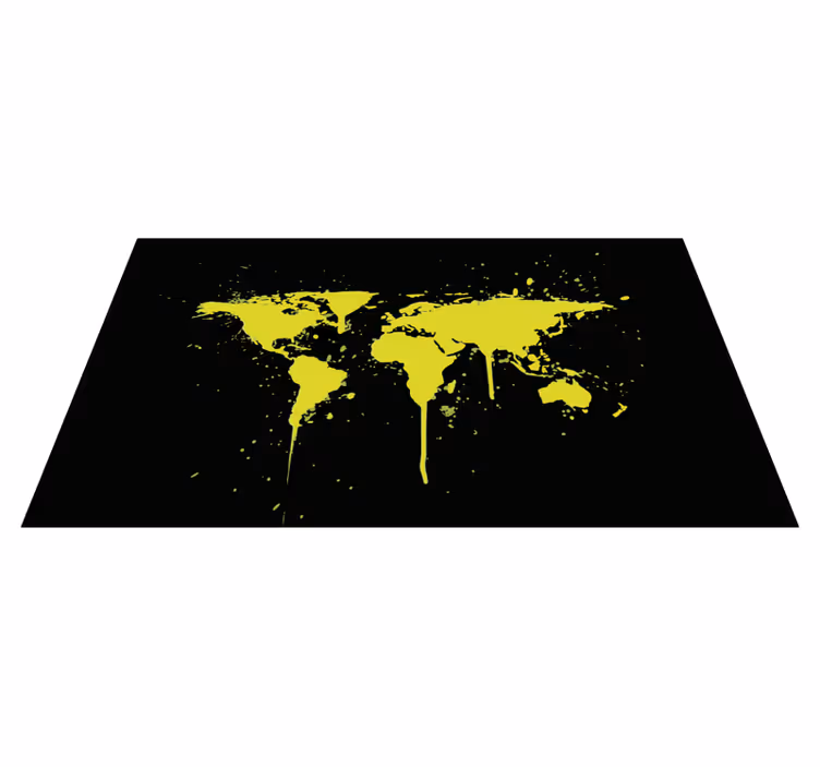 Splashing World Map teenage bedroom vinyl rug - TenStickers
