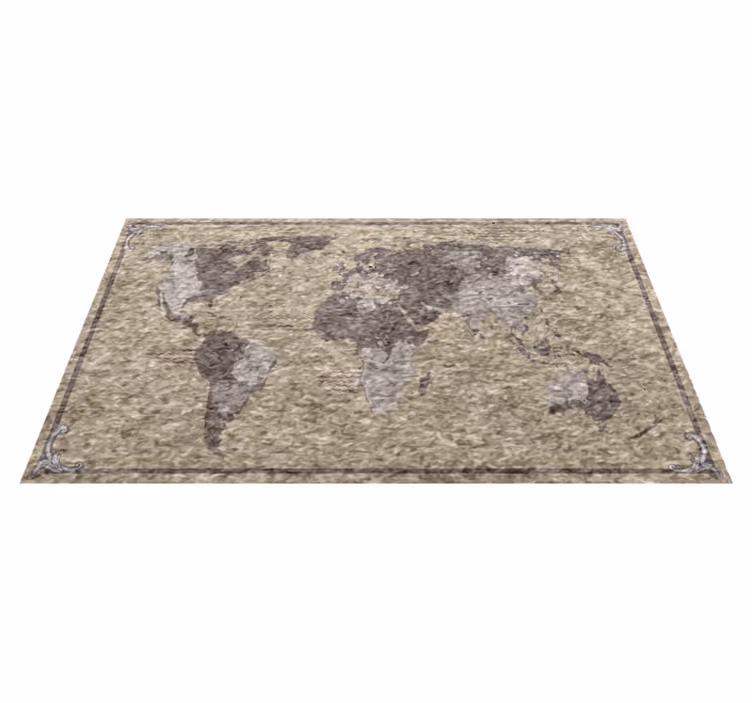 World map vinyl rug global map design - TenStickers