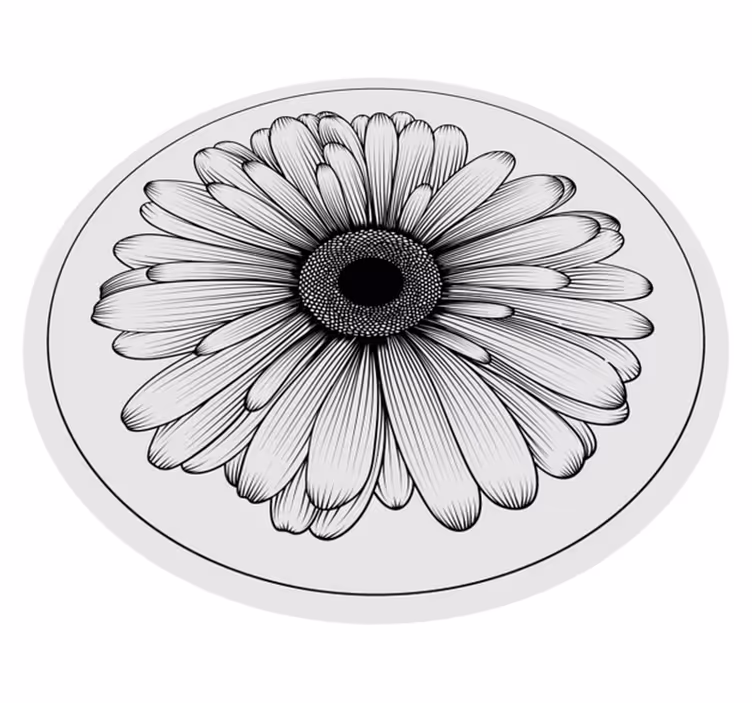 Floral vinyl rug with detailed floral design - TenStickers