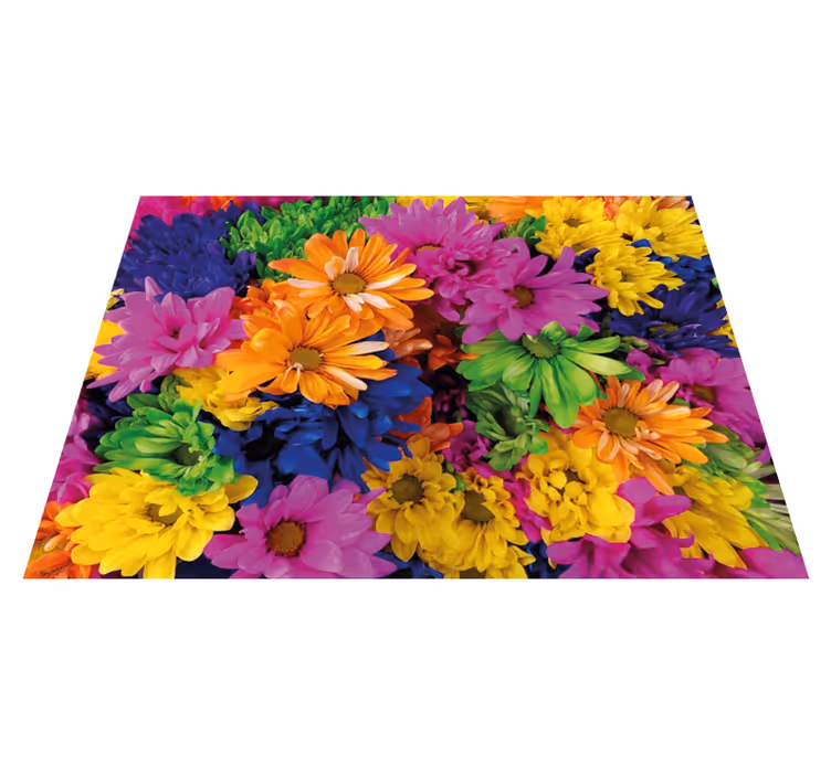 Vibrant Flower Arrangement floral vinyl rug - TenStickers