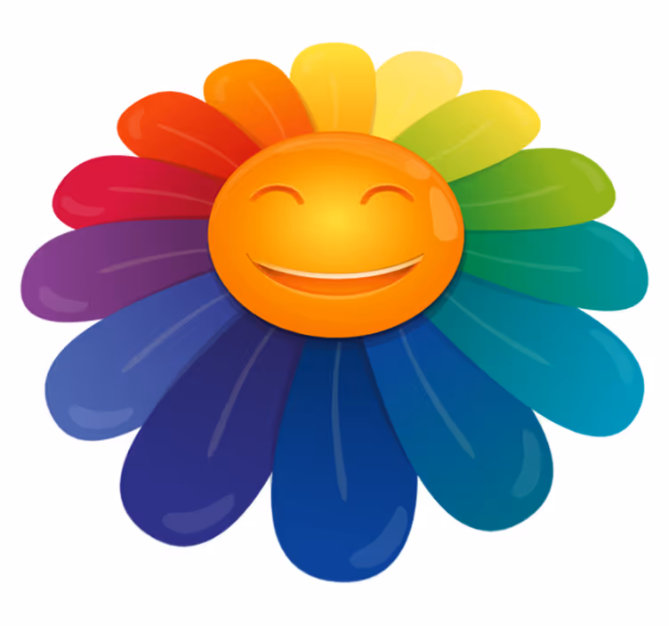 Smiley Flower Print kids vinyl rug - TenStickers