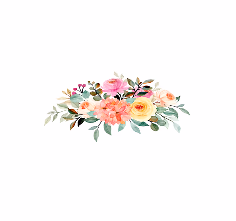 Floral composition floral vinyl rug - TenStickers