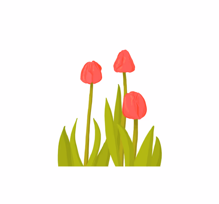 Vibrant Tulip Blossom floral vinyl rug - TenStickers