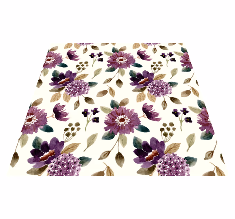 Floral vinyl rug blooming delight - TenStickers