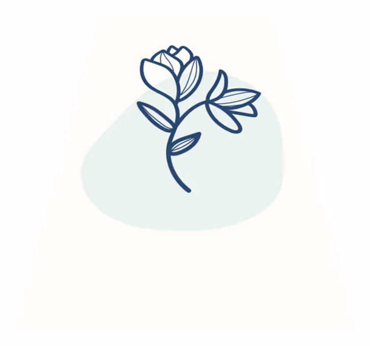 Botanical Outline Illustration floral vinyl rug - TenStickers