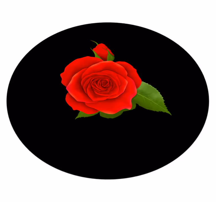 Red Rose Delight floral vinyl rug - TenStickers
