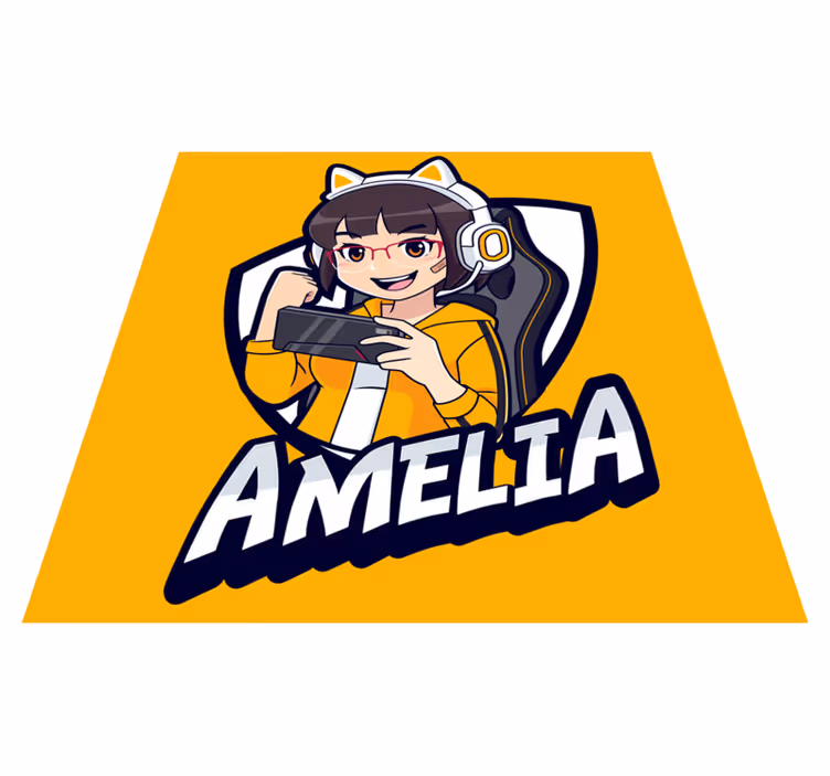 Custom gaming portrait teenage bedroom vinyl rug - TenStickers