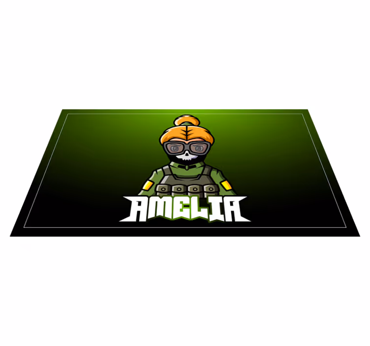 Videogame skull girl bedroom rug - TenStickers