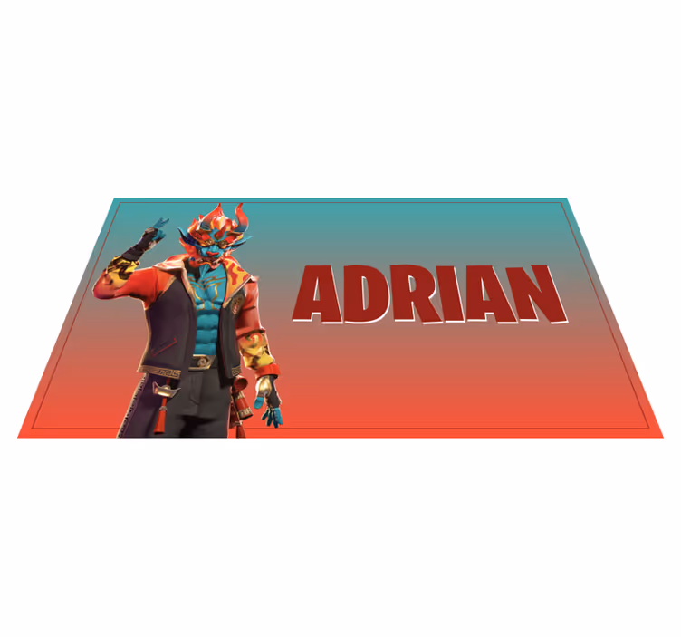 Gaming character with name teenage bedroom vinyl rug - TenStickers