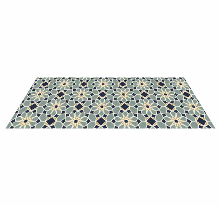Mosaic vinyl rug with elegant geometric design - TenStickers