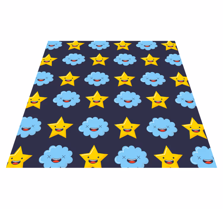 Cheerful Star Clouds star vinyl rug - TenStickers