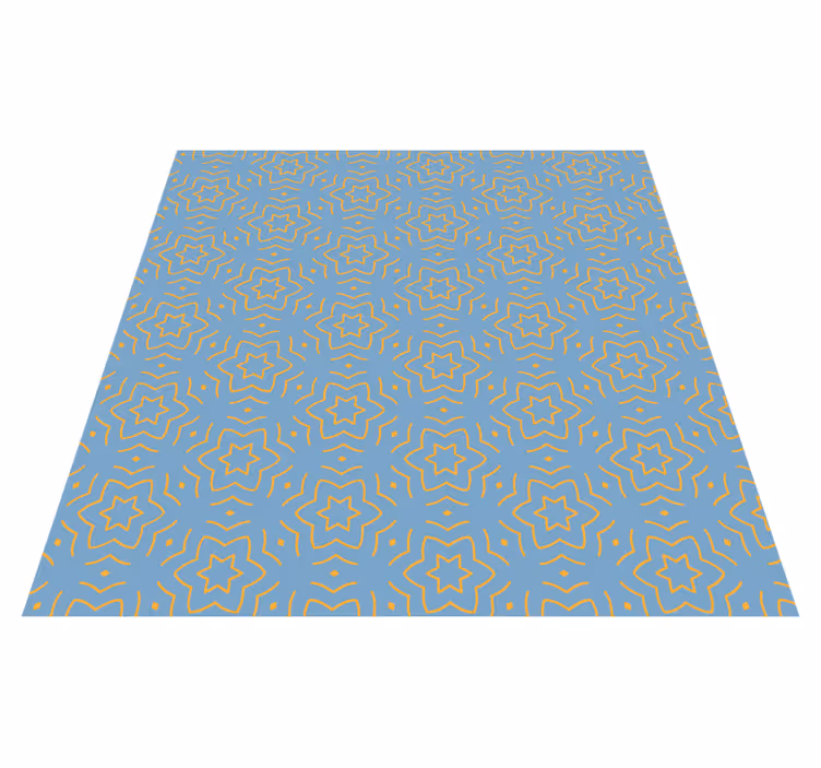 Stars with a yellow outline kitchen floor tile - TenStickers