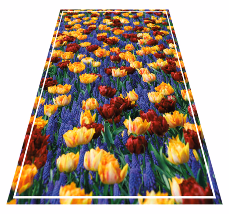 Very colourful flower field floral rug - TenStickers