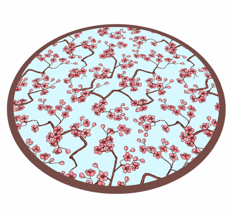 Cherry Blossom Pattern floral vinyl rug - TenStickers