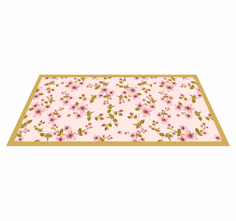 Floral Bloom Emblem floral vinyl rug - TenStickers