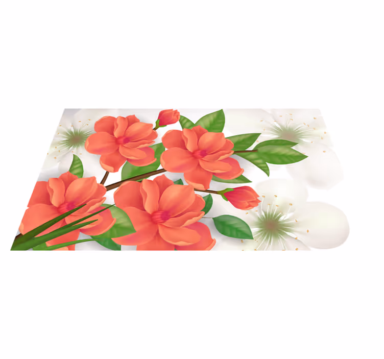 Colorful Blossom Arrangement floral vinyl rug - TenStickers