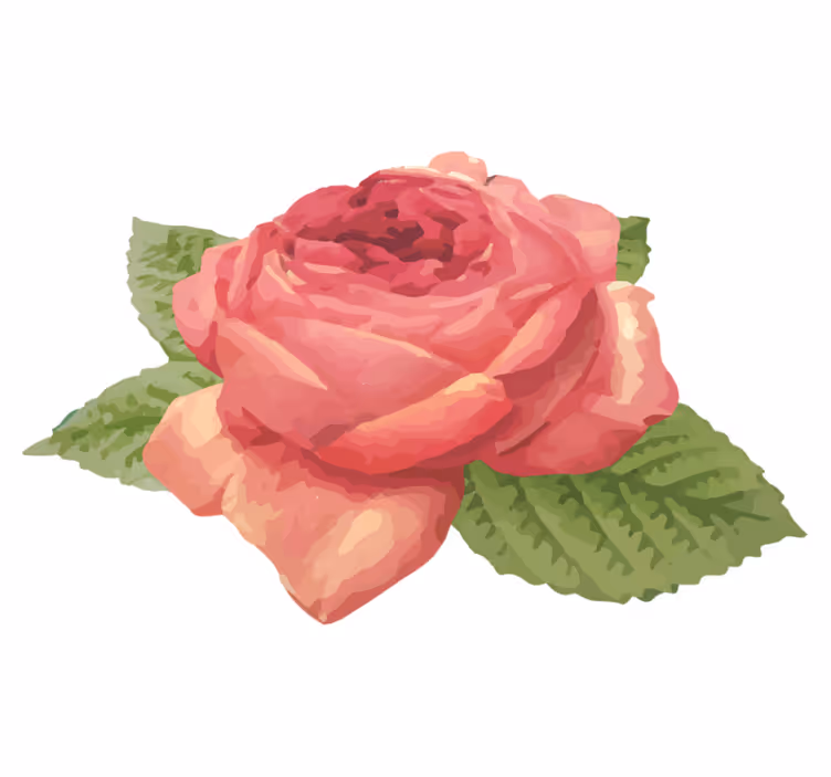 Vibrant Rose Blossom floral vinyl rug - TenStickers