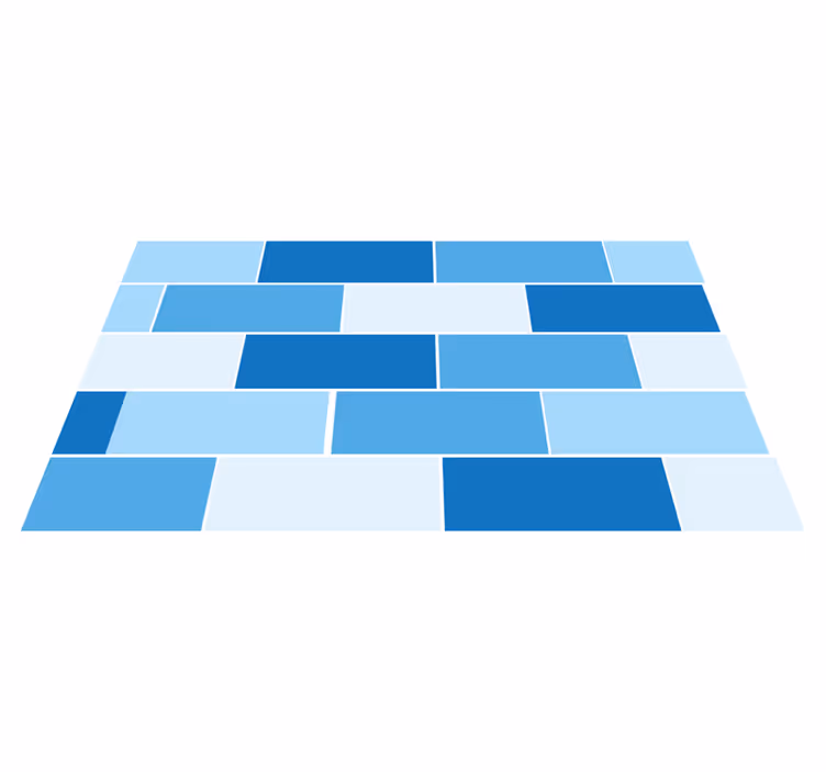 Blue Brick Pattern tile vinyl rug - TenStickers