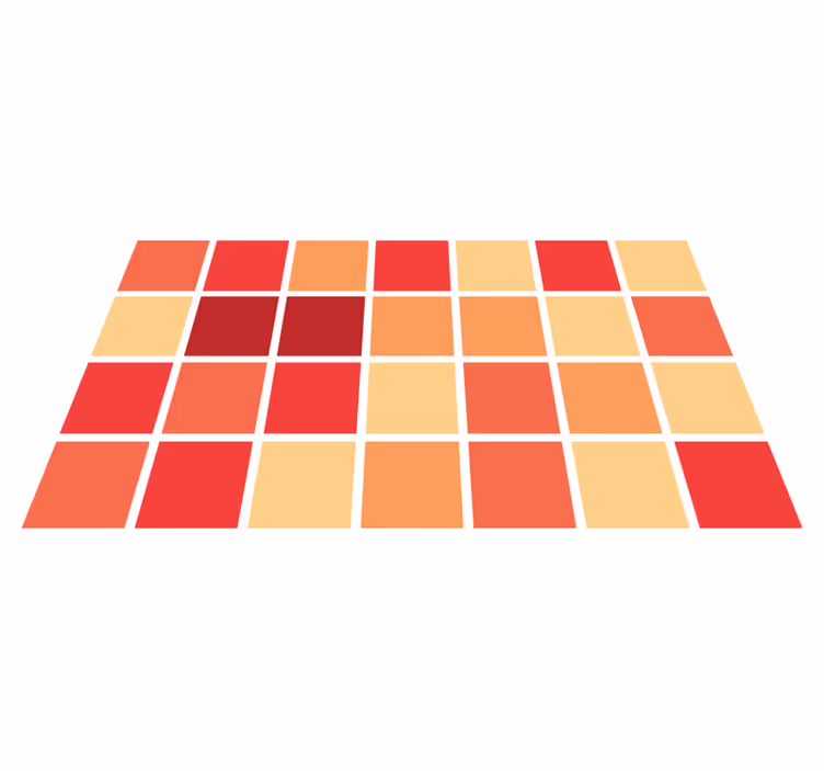 Colorful square patterns bathroom vinyl rug - TenStickers