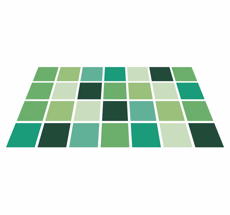 Green Color Blocks bathroom vinyl rug - TenStickers