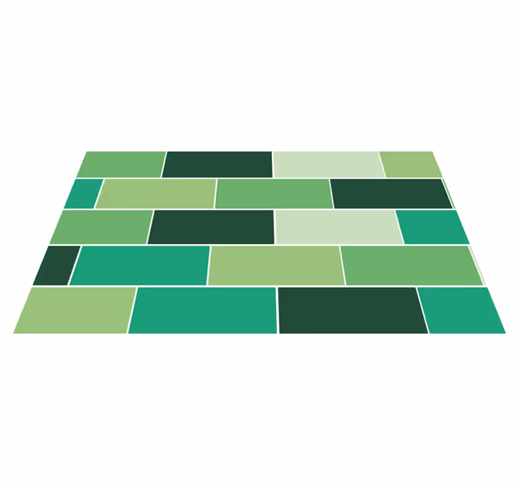 Green tones tile vinyl carpet - TenStickers