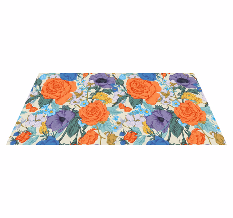 Bright Botanical Arrangement floral vinyl rug - TenStickers