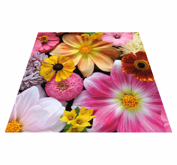 Beautiful realistic arrangement floral vinyl rug - TenStickers
