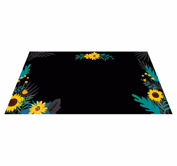 Vibrant Blossom Showcase floral vinyl rug - TenStickers