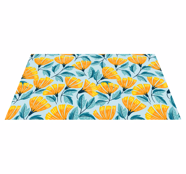 Lively Botanical Motif floral vinyl rug - TenStickers