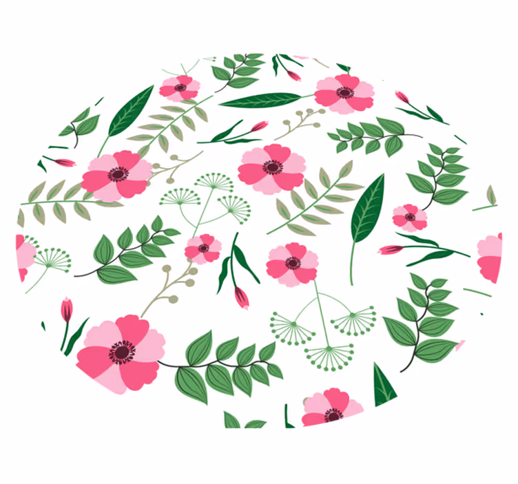 Enchanting Floral Motif floral vinyl rug - TenStickers