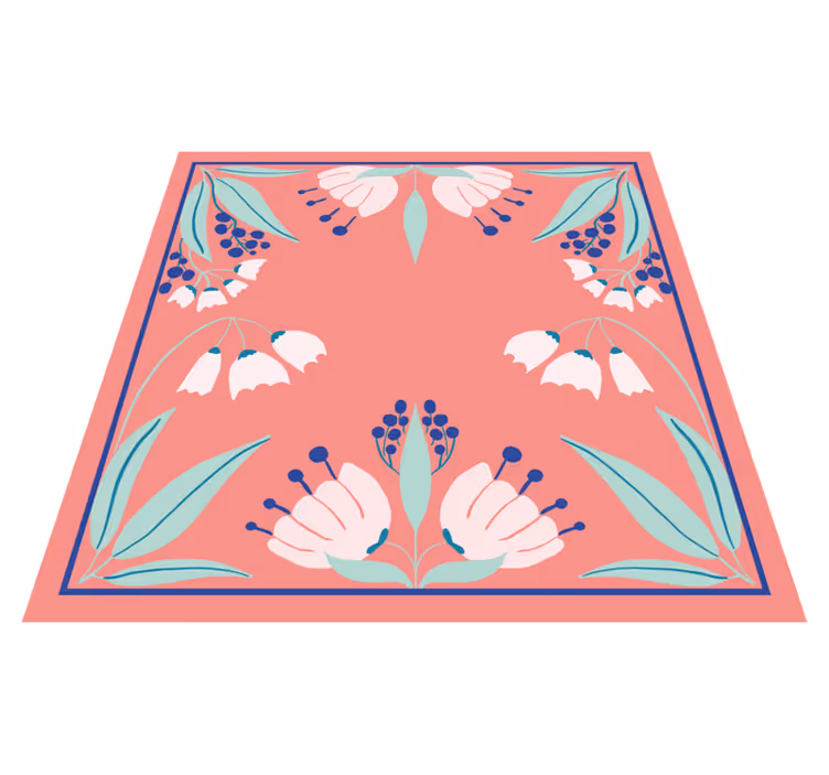 Pattern palette floral vinyl rug - TenStickers