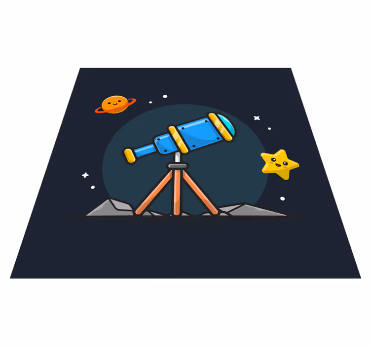 Telescope Adventure star vinyl rug - TenStickers