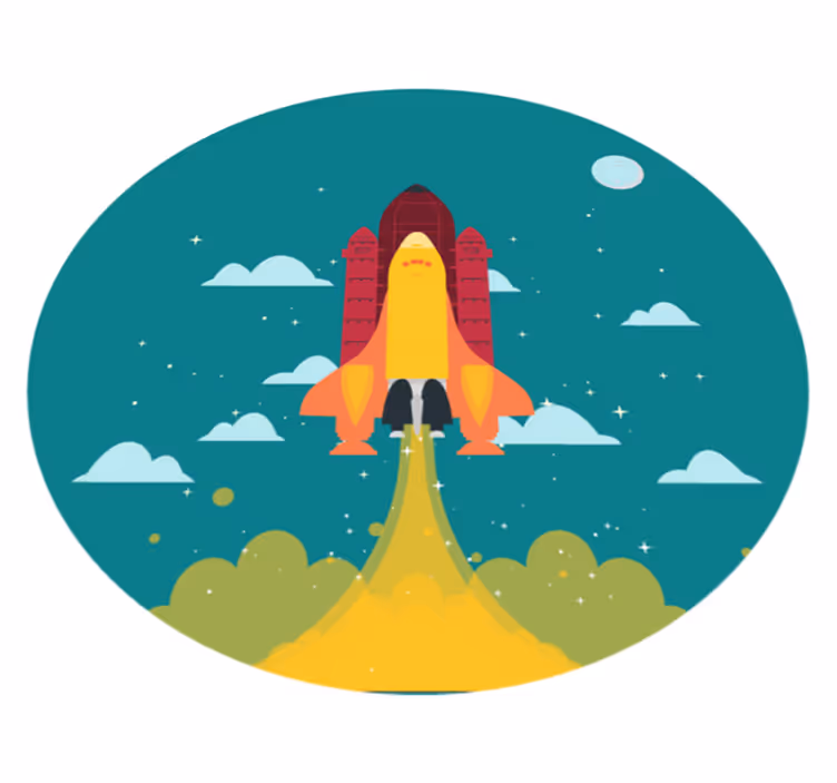 Rocket launch star vinyl rug - TenStickers