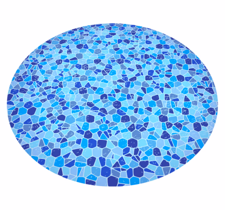 Mosaic Blue Texture marble vinyl rug - TenStickers