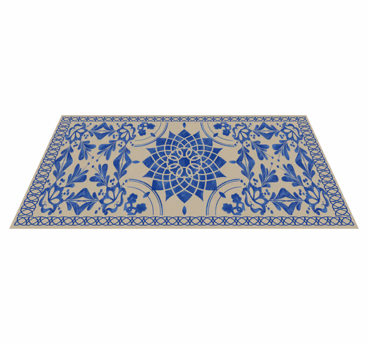 Complex Botanical Motif mandala vinyl rug - TenStickers