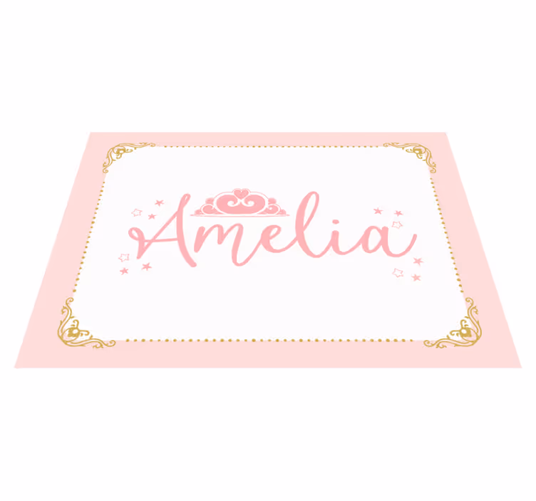 Custom crowned design kids vinyl rug - TenStickers