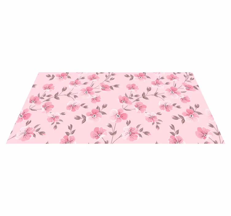 Blossom Pink Unity floral vinyl rug - TenStickers