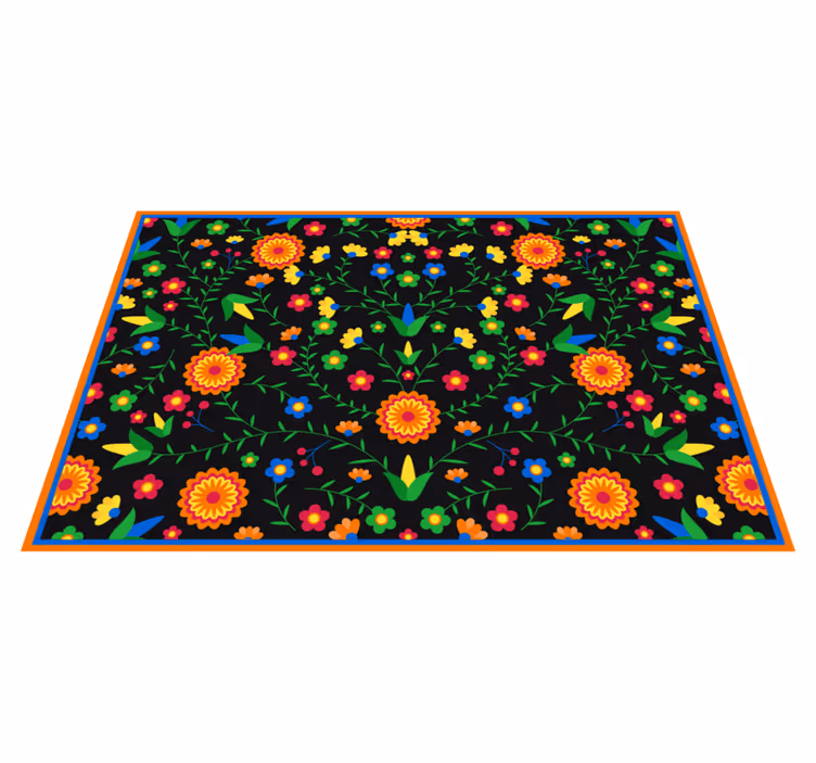 Colors Vibrant Motif floral vinyl rug - TenStickers