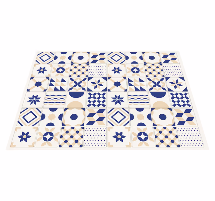 Ceramic tile style kitchen floor tiles - TenStickers