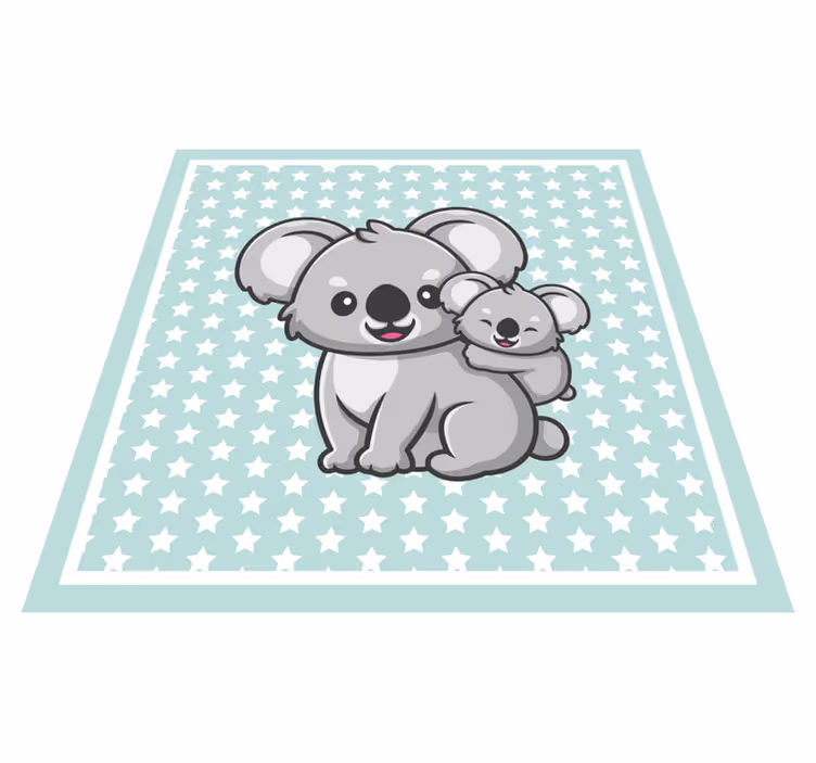 Mum and baby koalas kids vinyl rug - TenStickers