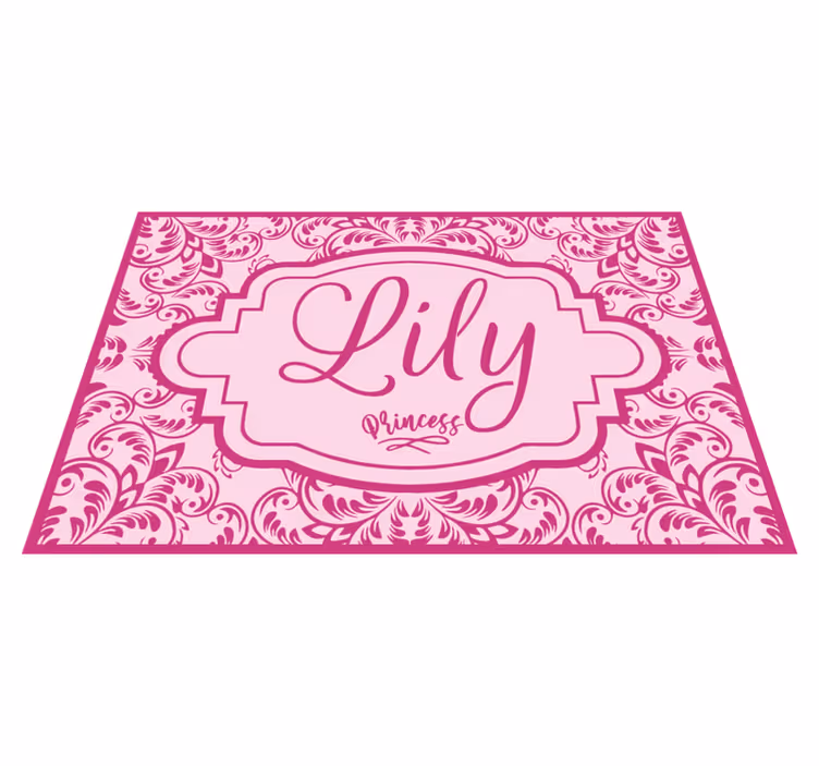 Princess Floral Design custom vinyl rug - TenStickers