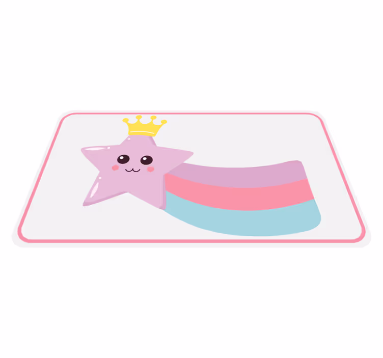 Starry Crown Charm kids vinyl rug - TenStickers