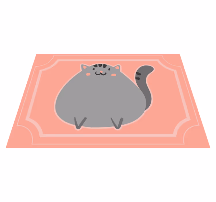 Adorable Feline Artwork kids vinyl rug - TenStickers
