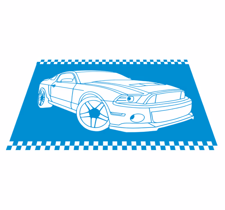 Racing Car Outline road vinyl rug - TenStickers
